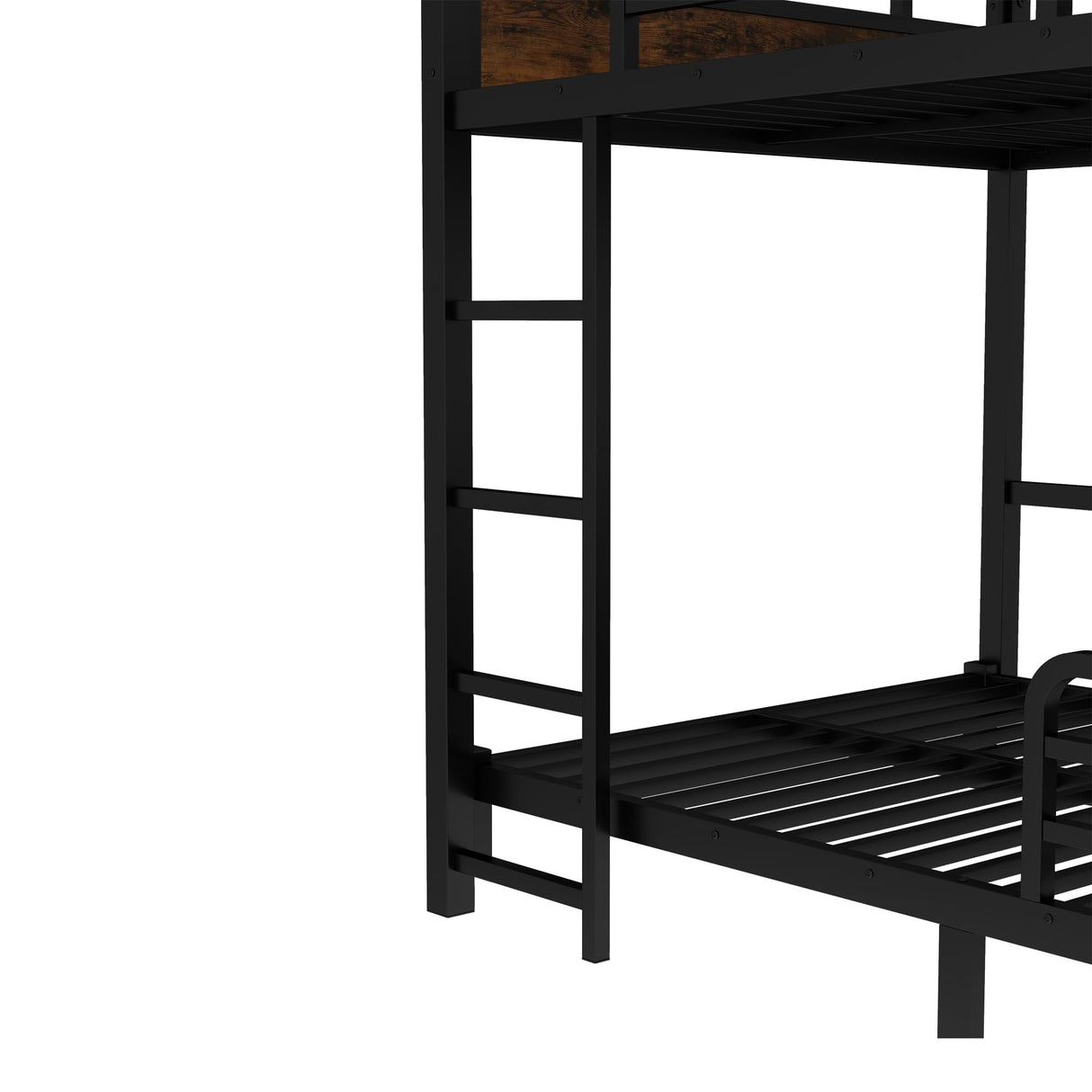 Full XL Over Full XL Bunk Bed with Headboard and Full Length Guardrail, Separable Bunk Bed, Heavy Duty Bunk Beds Can Turns Into Loft Bed and Platform Bed, Black Bellemave