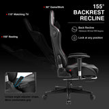GTRACING Gaming Chair with Footrest Speakers Video Game Chair Bluetooth Music Heavy Duty Ergonomic Computer Office Desk Chair (Black) GTRACING