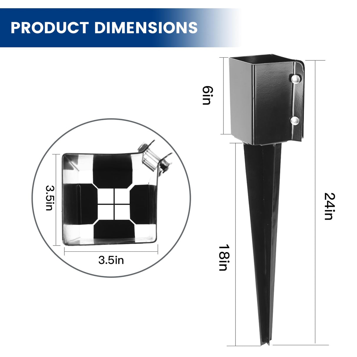 TIyneayle 6 Pack 4x4 Fence Post Anchor Ground Spike Mailbox Fence Post Spikes Stakes TIyneayle