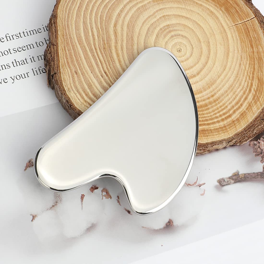 leiwo Stainless Steel Gua Sha and Face Roller Set, Facial Tool for Face Sculpting, Metal Skin Care, Massager for Women leiwo