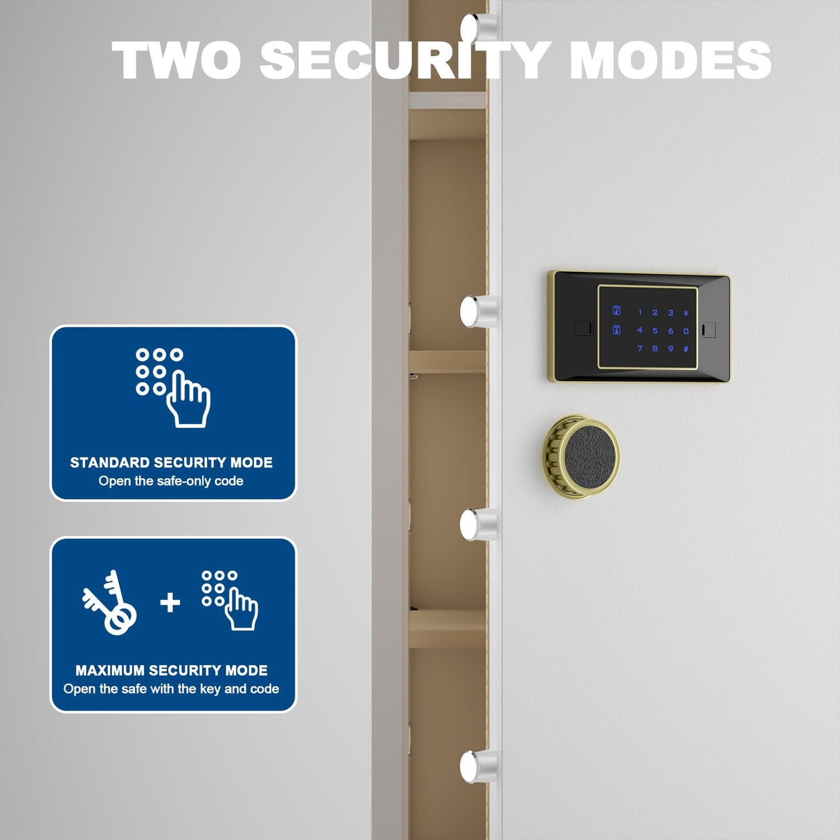 TIGERKING 【𝟐𝟒𝟑 𝐋𝐁𝐒】 2025 𝑯𝒆𝒂𝒗𝒚 𝑫𝒖𝒕𝒚 6-8 Gun Safe, Large Gun Safes for Home Rifle and Pistol, Gun Cabinets for Rifles and Shotguns with 3 Removable Shelf, White TIGERKING