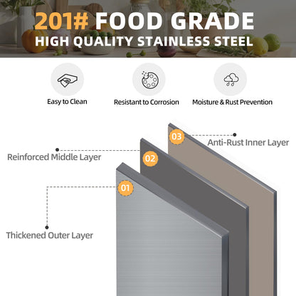 JFHID Stainless Steel Table with Overshelves 48"x24" with 2 Adjustable Tier Shelves Commercial Kitchen Prep Table Countertop Metal Work Table Workbench for Garage Home Restaurant Warehouse - WoodArtSupply