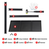 Jarbalai Black 3-Tier Heavy Duty Steel Shelving Unit, 1000 LBS Capacity Garage Shelving, Adjustable Storage Rack, 31.5" L x15.75 W x31.5 H, Industrial Shelves for Garage, Workshop, Home Organization Jarbalai