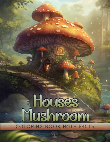 Mushroom Houses Coloring Book: Mystical Modern Art Design of Unique and Magical Homes in Fantasy Forest of Whimsical World with Educational and ... about Fairies for Inner Peace and Happiness WoodArtSupply