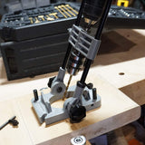 Kings County Tool Portable Drill Guide Jig | Convert Hand Drill to Drill Press | Bore Up To 45-Degree Angles | 3/8-Inch Shaft and Chuck | 5-Degree Increments | Depth Stop Included Kings County Tools