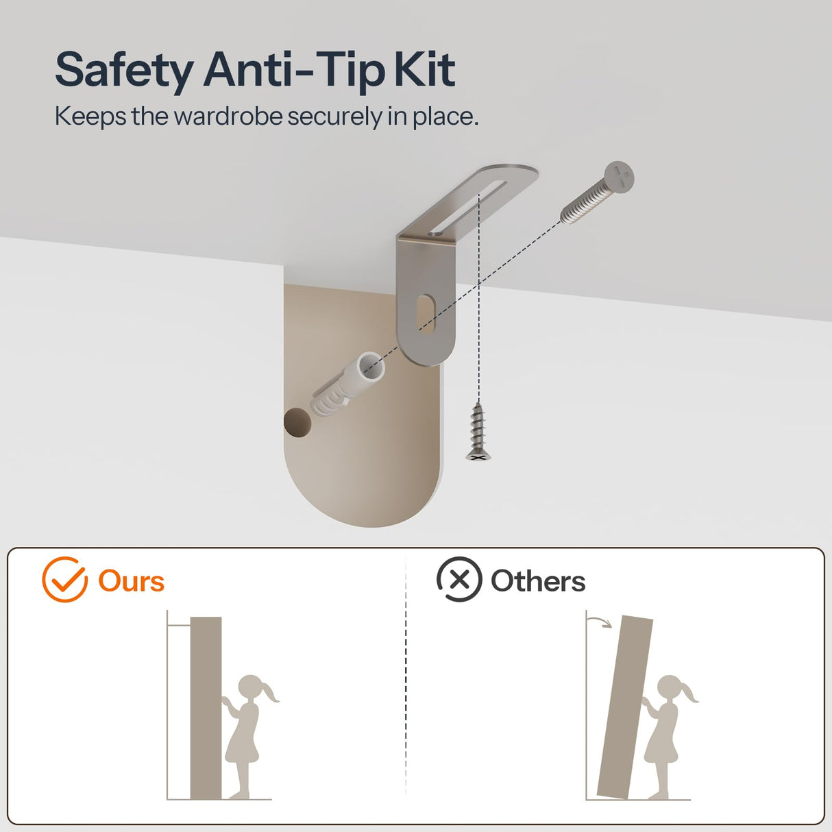 HOOBRO Armoire Wardrobe Closet with 2 Drawers, 70.9" Tall Wardrobe Cabinet with Hanging Rod, 2 Doors Bedroom Armoires, Farmhouse Clothing Storage Cabinet, Wooden Armoire for Bedroom, White HOOBRO