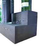 Tiered Bottle Shelf | 2 Tier Liquor Bottle Display | Bar Organization | Display Shelf | Wine Shelf | Bar Display | Kitchen Counter Shelf (24", Black) RBD Home