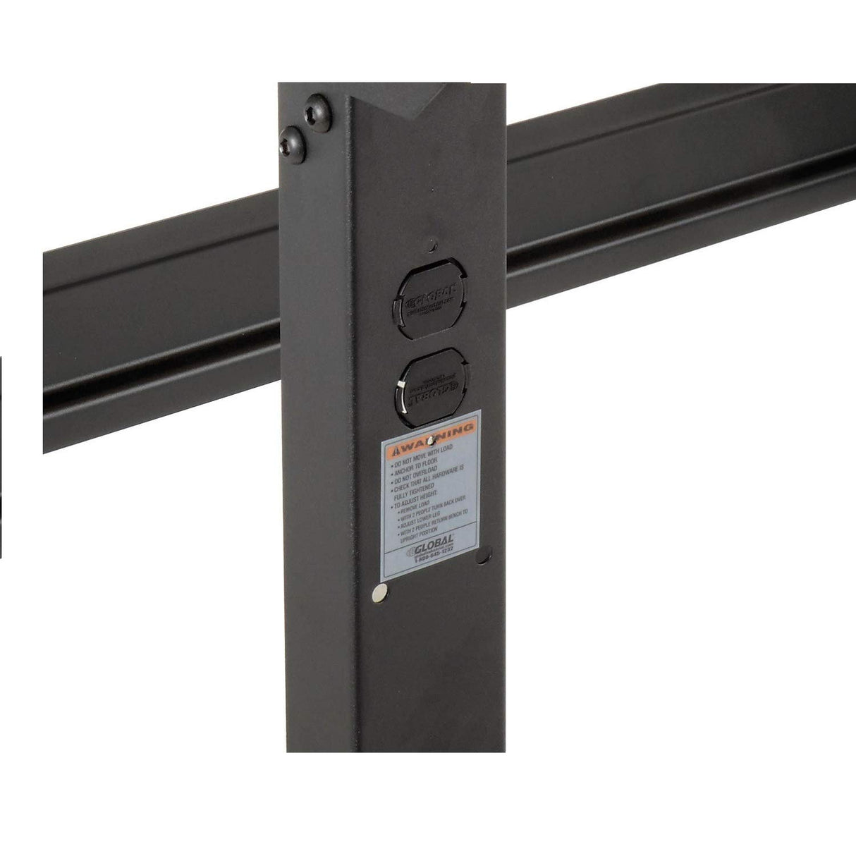 Global Industrial Adjustable Height Workbench C-Channel Leg, 48" W x 30" D, 1-1/2" Birch Top Square Edge, Black Global Industrial