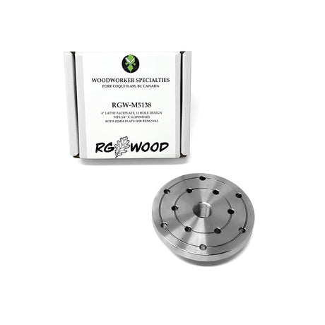 RGWOOD 4" HD Steel Wood Lathe Face Plate, 3/4" x 16tpi Threaded RGWOOD