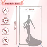 Wedding Arch Backdrop Stand, Heavy Duty 7FT Tall, 4FT Wide Square Rectangular Wedding Arch Frame for Parties Ceremony Birthday Baby Shower Anniversary Stainless Steel Balloon Arch Stand DEROFIT