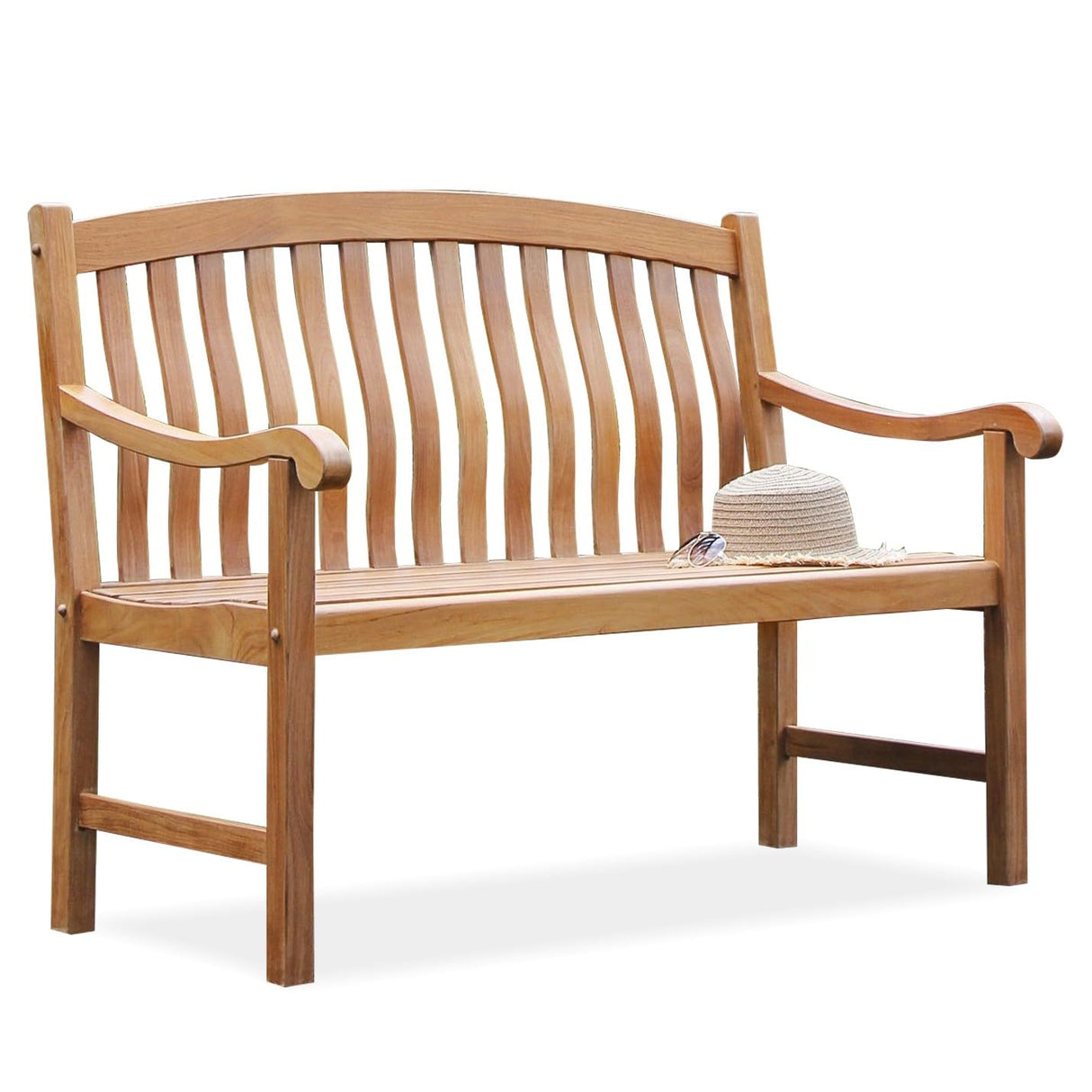 Cambridge Casual Arie 4-Foot Teak Wood Outdoor Garden Bench – Weather-Resistant Wooden Patio Bench for Porch, Deck, Lawn, Backyard, or Balcony – Stylish and Durable Seating Cambridge Casual