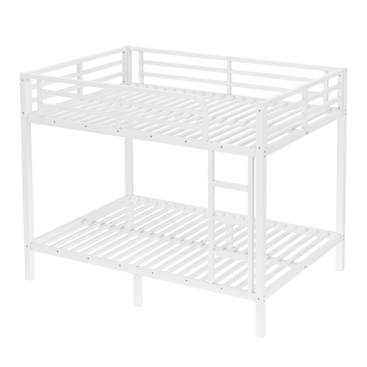 Bellemave Full Over Full Bunk Bed with Build in Ladder, Heavy Duty Bunk Beds with Full Length Guardrail, Easy Assemble, Mattress Not Included, White Bellemave