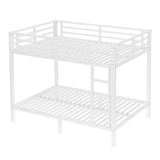 Bellemave Full Over Full Bunk Bed with Build in Ladder, Heavy Duty Bunk Beds with Full Length Guardrail, Easy Assemble, Mattress Not Included, White Bellemave