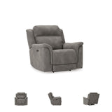 Signature Design by Ashley Next-Gen DuraPella Power Recliner with Adjustable Headrest, Gray Signature Design by Ashley