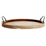 Farmlyn Creek Oval Wooden Serving Tray with Handles, Decorative Platter for Coffee Table, Living Room (15.75 x 10.8 x 1.25 in) Farmlyn Creek