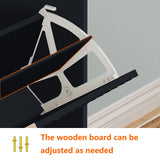 QIVOMIX Shoe Cabinet Storage,Modern Freestanding Organizer with 2 Flip Drawers,Narrow Shoe Rack Cabinet for Entryway,Black QIVOMIX