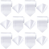 12 Pcs Sublimation White Ties Set for Men with Pocket Square Solid White Blank Necktie Men's Plain Satin Tie Pure Color Polyester Tie Heat Transfer Neckwear for Wedding Party Formal Occasion 57 Inch Sintuff