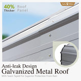 Carport Car Port Metal Canopy 10x15 ft Heavy Duty for Snow, Portable Garage Kit Shed Tent Shelter Metal Frame All Weather Outdoor for Boat with Removable Sidewalls, Dark Grey, Sophia & William Sophia & William