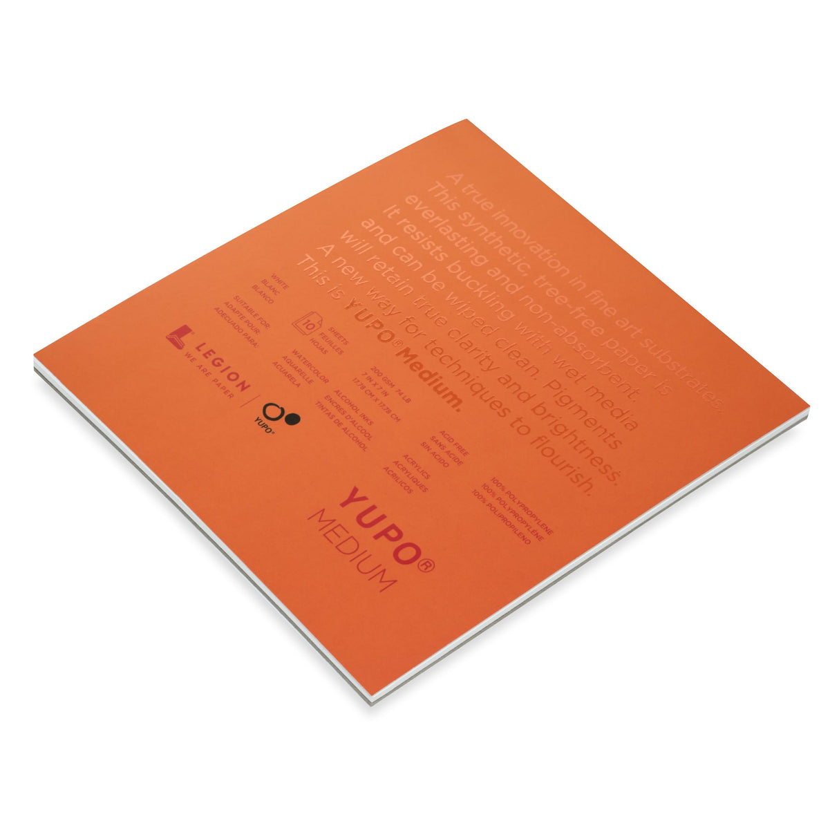 Legion Yupo Synthetic Paper Pad - 7" x 7", Bright White, 10 Sheets Legion
