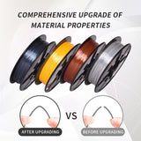 RAMBERY 3D Printer Filament Silk PLA Filament 1.75mm Silver Gold Copper Grey, 200g x 4 Spools Shiny Metallic 3D Printing Filament Dimensional Accuracy +/- 0.03 mm RAMBERY