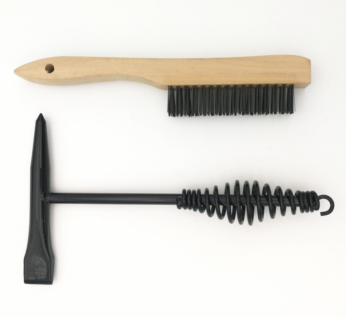 VASTOOLS Welding Chipping Hammer with Coil Spring Handle,10.5",Cone and Vertical Chisel/ 10" Wire Brush(Free), Black VASTOOLS