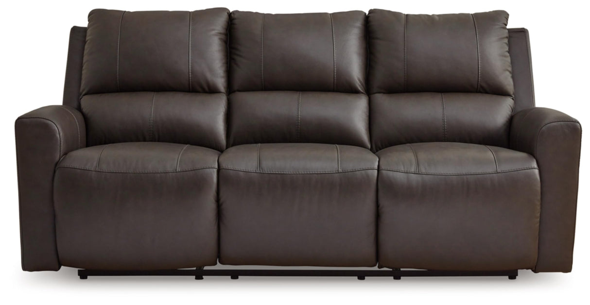 Signature Design by Ashley Boxmere Modern Leather Match Power Reclining Sofa with USB Ports, Dark Brown Signature Design by Ashley