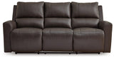 Signature Design by Ashley Boxmere Modern Leather Match Power Reclining Sofa with USB Ports, Dark Brown Signature Design by Ashley