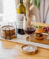 Wood Coasters for Drinks Absorbent with Holder, Acacia Wood Cork Coaster Rustic Coasters for Coffee Table Dining Table Wooden Table Coasters for Farmhouse Desk, Set of 6 WLWNWFT