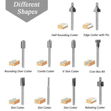 Mesee 10Pcs HSS Router Bits 1/8"(3mm) Shank Carbide Engraving Bit Set Fit Rotary Tool Tools for DIY Woodworking Edge Grooving Carving Milling Trimming Mesee