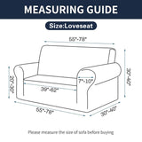 2025 New Stretch Loveseat Sofa Slipcovers Couch Cover for 2 Cushion Furniture Protector Sofa Covers with Elastic Bottom Jacquard Fabric Small Checks for Pets, Kids - Black Cupuamon