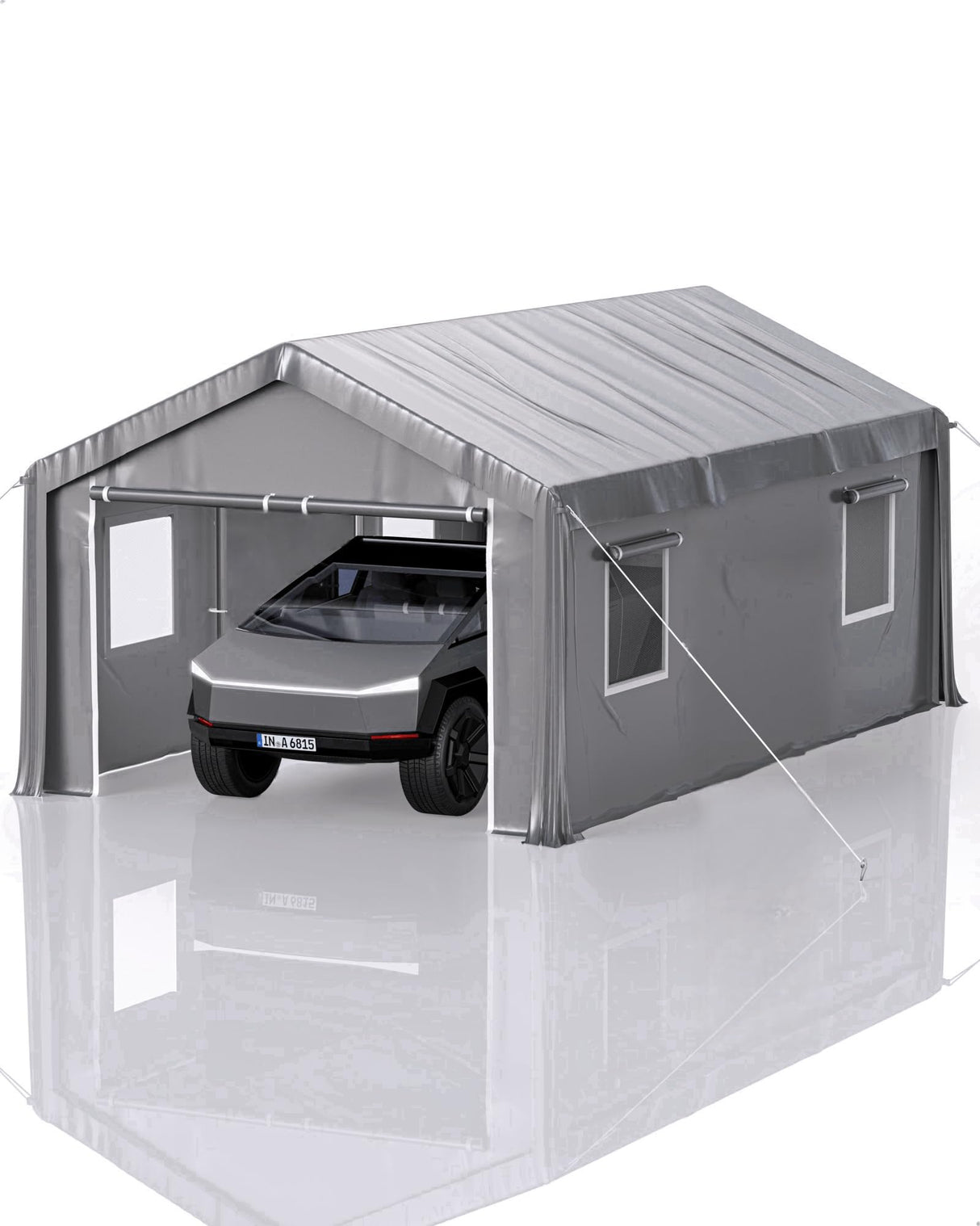 Hipicute 10 x 20 x 10 Ft Heavy Duty Carport with 180G Side Walls, Front and Rear Doors, Portable Garage for Trucks, Boats, and SUVs - Gray Hipicute