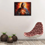 Jesus Paint by Numbers Kit for Adults, Jesus God DIY Paint by Numbers, Sacred Heart of The Lord Painting Acrylic Paint Crafts for Home Decoration 16x20 Inch Rebotipy