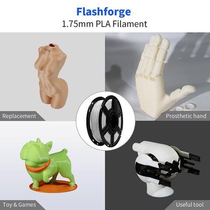 FLASHFORGE PLA Filament 1.75mm, 3D Printer Filaments 0.5kg Spool-Dimensional Accuracy +/- 0.02mm for Adventurer 3 Series - WoodArtSupply