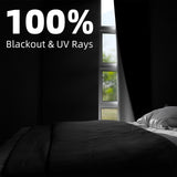 NIGHTON Portable Blackout Curtains 40"×57" Strong Hook and Loop Tape Strips with Adhesive,Blackout Shades That can be Cut,100% Blackout Material Window Blinds for Baby Nursery or Travel Use-Black NIGHTON