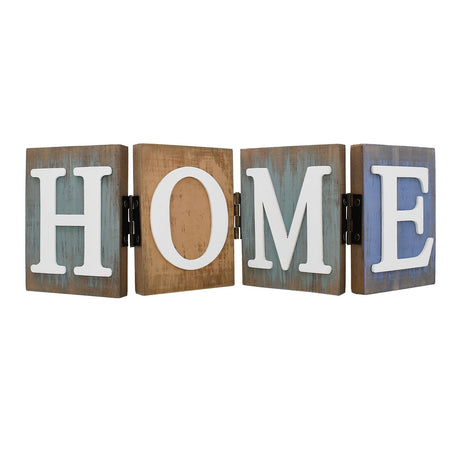 Aecipl Wooden Home Sign Rustic Decorative Letters Freestanding Letter Centerpiece Folding Word Sign Wood Farmhouse Decor for Tabletop Shelf Mantel Entryway Kitchen (Home) Aecipl
