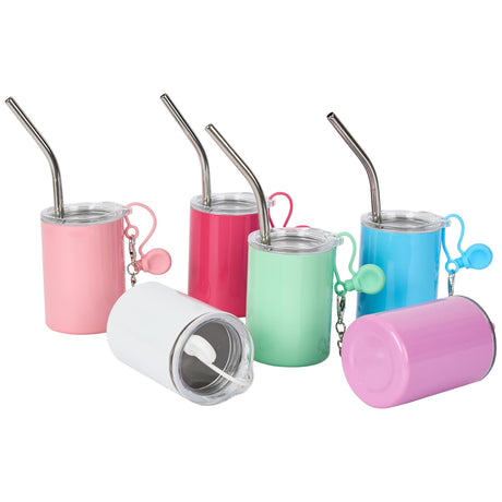 Mini Tumbler Shot Glass with Straw 3 oz Sublimation Shot Glass Tumblers Set Cups Mini Shot Tumbler with Lid and Straw for Hot and Cold Beverages for Wedding Birthday Bachelorette Party Favors (6pack) Tamarac