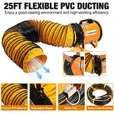 MOUNTO COMBO Heavy Duty Cylinder Fan with 25-foot Vinyl Hose (8inch) MOUNTO