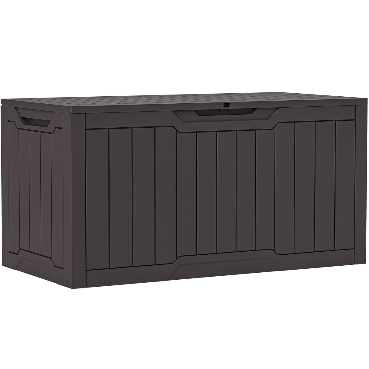 YITAHOME 100 Gallon Outdoor Storage Box, Large Water Resistant Resin Deck Box, Indoor Outdoor Lockable Storage Container for Patio, Garden, Cushions, Tools, Equipment (Dark Brown) YITAHOME