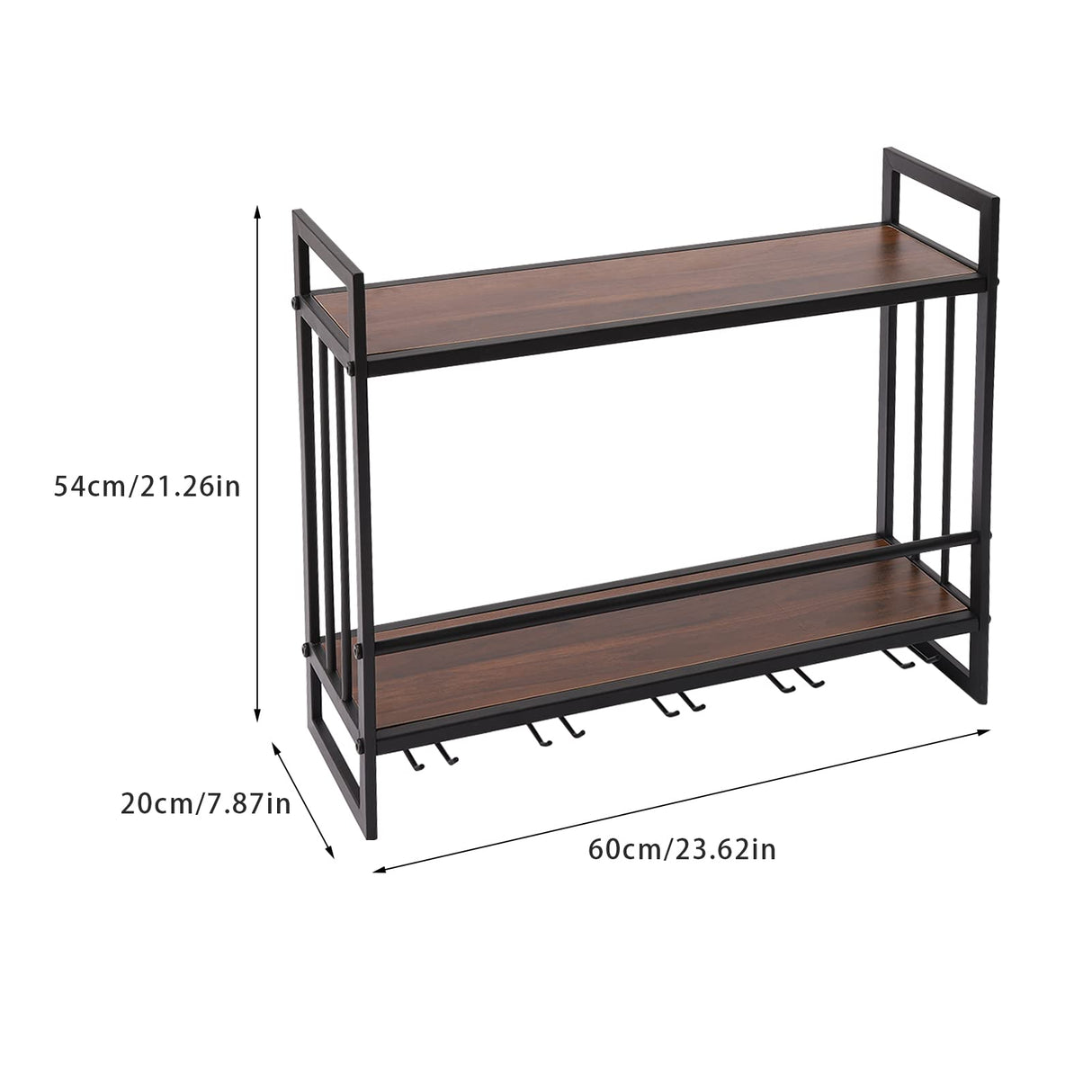 CeRaBuRET Wall Mounted LED Wine Rack, Wine Bottle Rack, Metal Hanging Wine Holder with 5 Stem Glass Holders for Storing Wine Bottles, 23.6 * 7.87 * 21.26inch CeRaBuRET