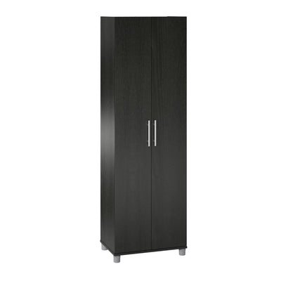 SystemBuild Camberly 24" Utility Storage Cabinet in Black Oak