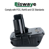 Biswaye DCA1820 Adapter 18V to 20V Compatible with Dewalt, Compatible with Dewalt 20V Lithium Battery DCB206 DCB207 to 18V XRP NiCad NiMh Battery DC9096 DW9096 DC9098 DC9099 DW9099 Biswaye