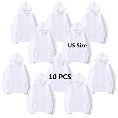 AiDiYGECO 10 pcs Sublimation Hoodies Blank Men 100 Polyester Hoodie For Sublimation (3XL) AiDiYGECO