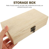 EXCEART Wood Box 2 Pack Unfinished Wood Box, Rectangular Unfinished Wooden Box with Hinged Lid and Front Clasp Natural Wood Storage Boxes for Jewelry Container Sundries Case Makeup Case Organizer EXCEART