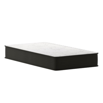 Flash Furniture Dream 10" Hybrid Spring and Foam Mattress in a Box, High Density Foam and Spring Hybrid Mattress for Pressure Relief, Twin