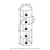 Furinno Econ 5-Tier Freestanding Corner Shelf Bookcase, Bookshelf, Espresso Furinno