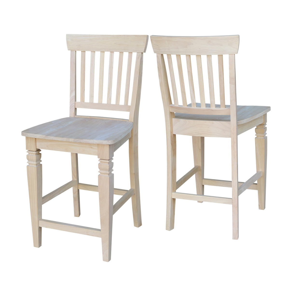International Concepts Unfinished Seattle Counter Height Stool, 24-Inch, Brown IC International Concepts