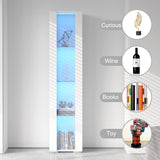 HomVent Modern LED Bookcase Display Cabinet with Glass Doors - Stylish Organiser for Living Room, Bedroom & Office HomVent