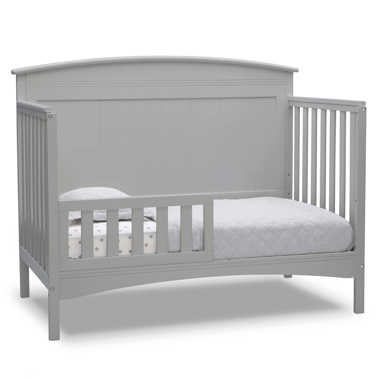 Delta Children Archer Solid Panel 4-in-1 Convertible Baby Crib - Greenguard Gold Certified, Grey Delta Children