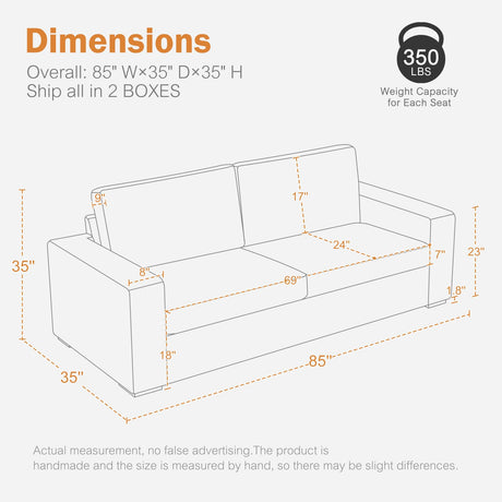 ABCASA Loveseat Set of 2,Living Room Furniture Set,Oversized Faxu Leather Sofa,Upholstered 3 Seater Sofa with Deep Seats,Detachable Sofa Cover,Modern Couches for Small Place,Apartment,Lounge,Brown ABCASA