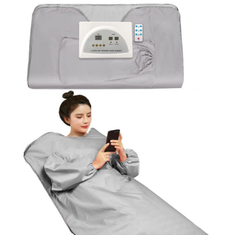 Gorapture Infrared Sauna Blanket Fast Sweating Body Shape Fitness Far Infrared Sauna Blanket for Body Relaxation at Home Use Sauna Blanket with Sleeves Gorapture